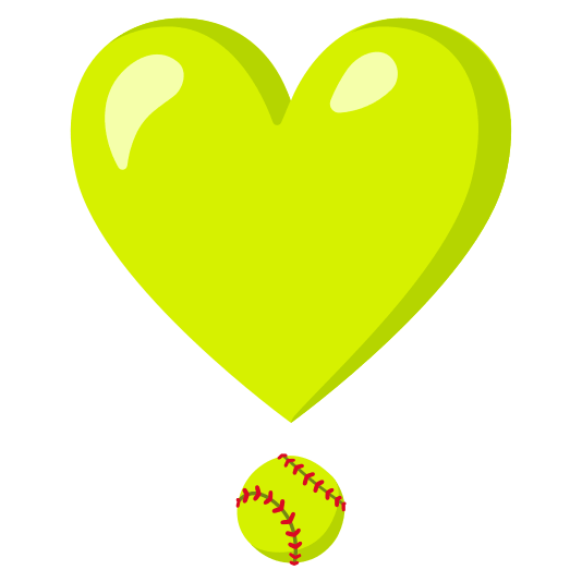 heavy heart exclamation mark ornament softball