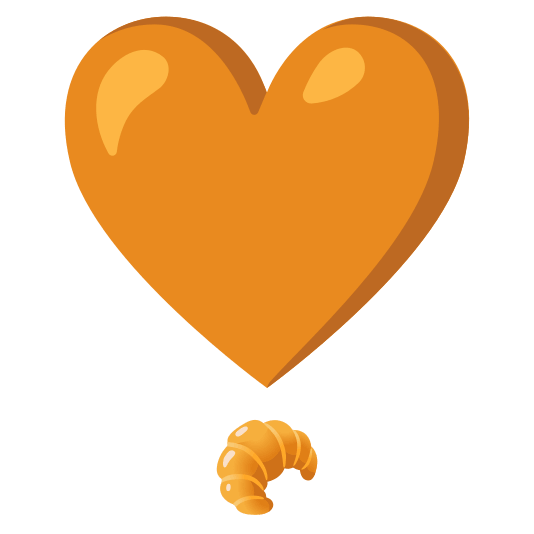 heavy heart exclamation mark ornament croissant