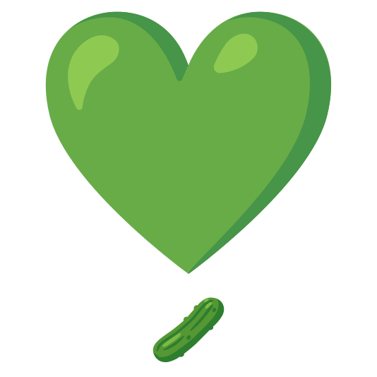 heavy heart exclamation mark ornament cucumber