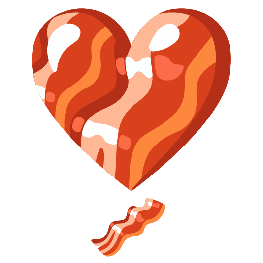 heavy heart exclamation mark ornament bacon