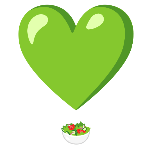 heavy heart exclamation mark ornament green salad