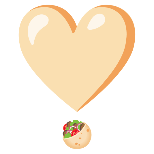 heavy heart exclamation mark ornament stuffed flatbread