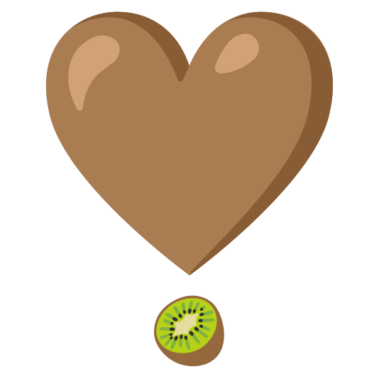 heavy heart exclamation mark ornament kiwifruit