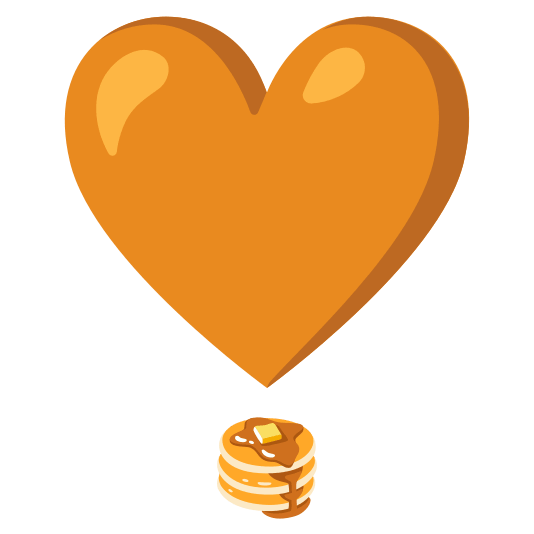 heavy heart exclamation mark ornament pancakes