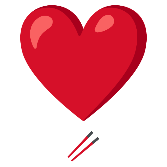 heavy heart exclamation mark ornament chopsticks