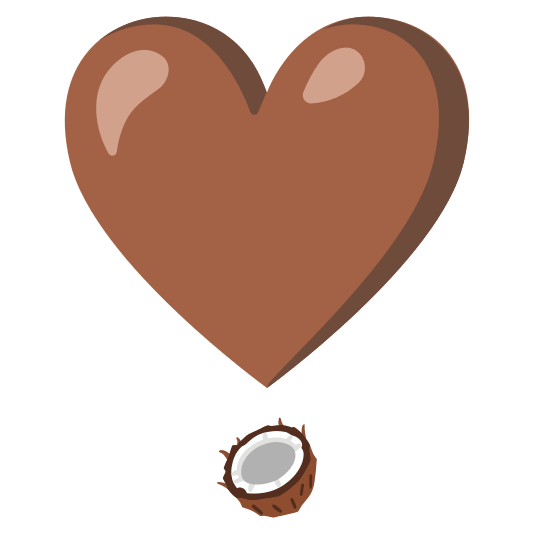 heavy heart exclamation mark ornament coconut