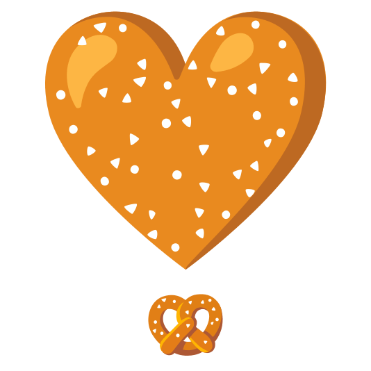 heavy heart exclamation mark ornament pretzel