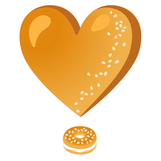 heavy heart exclamation mark ornament bagel