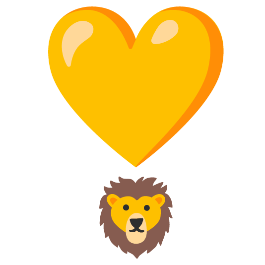 heavy heart exclamation mark ornament lion face