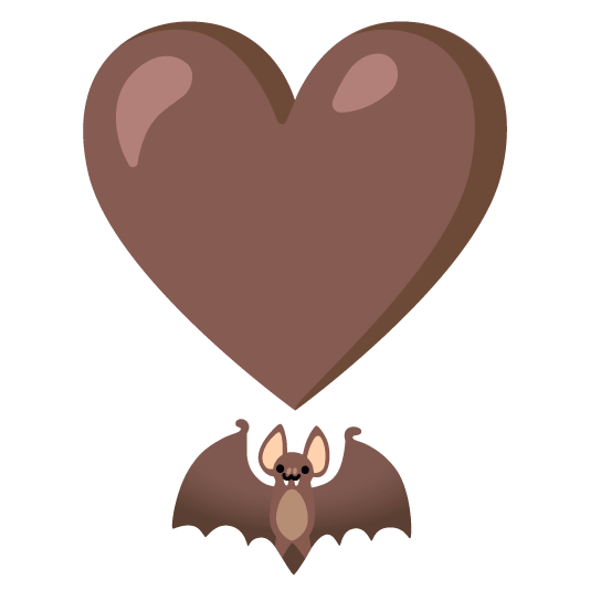 heavy heart exclamation mark ornament bat