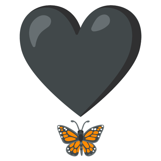 heavy heart exclamation mark ornament butterfly