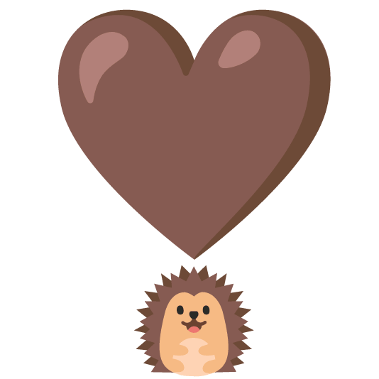heavy heart exclamation mark ornament hedgehog