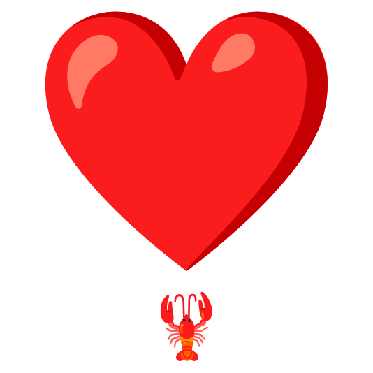 heavy heart exclamation mark ornament lobster