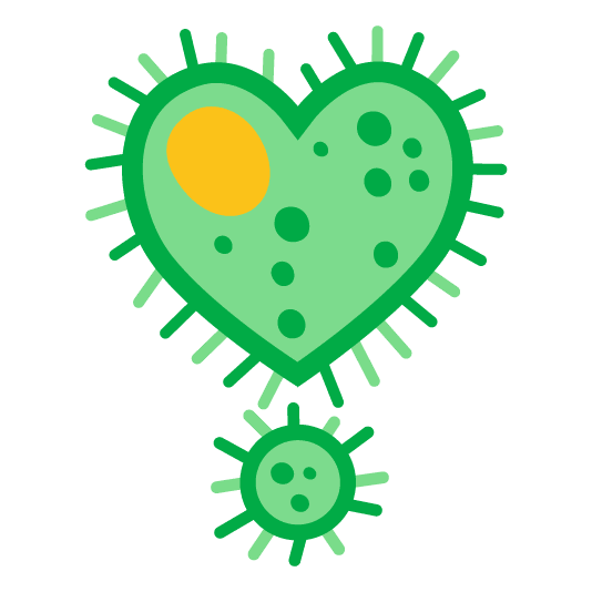 heavy heart exclamation mark ornament microbe