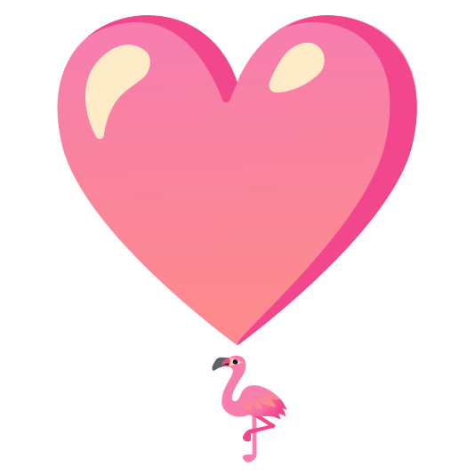 heavy heart exclamation mark ornament flamingo