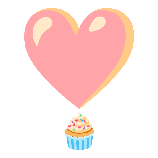 heavy heart exclamation mark ornament cupcake