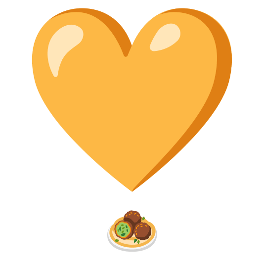 heavy heart exclamation mark ornament falafel