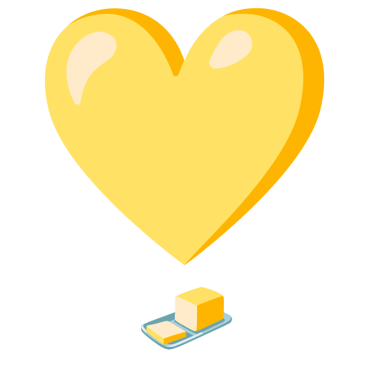 heavy heart exclamation mark ornament butter