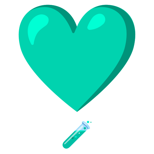 heavy heart exclamation mark ornament test tube