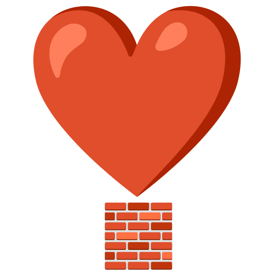 heavy heart exclamation mark ornament bricks