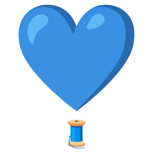 heavy heart exclamation mark ornament thread