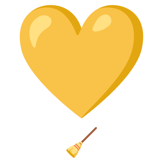 heavy heart exclamation mark ornament broom