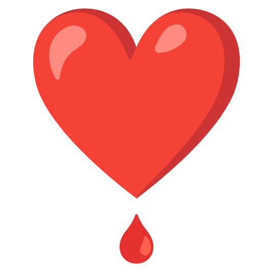 heavy heart exclamation mark ornament drop of blood