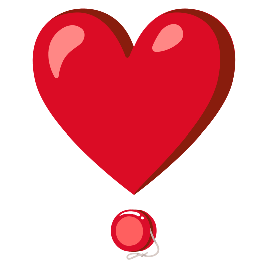 heavy heart exclamation mark ornament yo yo