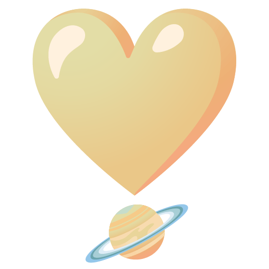 heavy heart exclamation mark ornament ringed planet