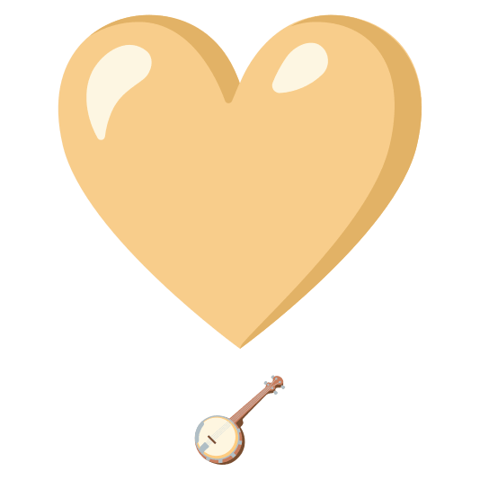 heavy heart exclamation mark ornament banjo