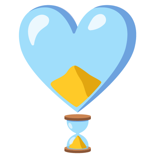 heavy heart exclamation mark ornament hourglass