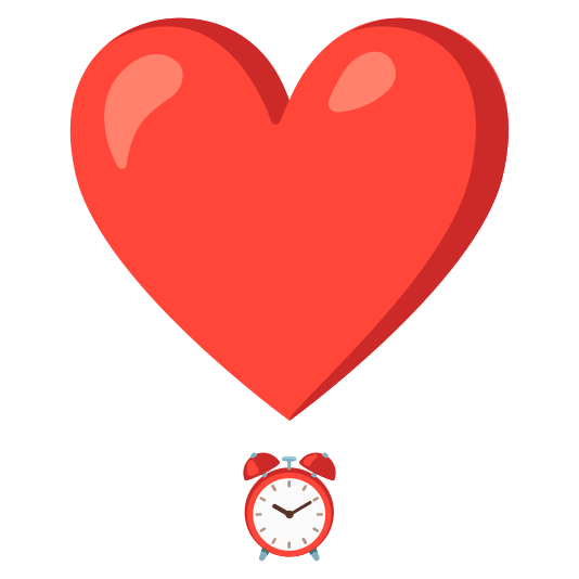 heavy heart exclamation mark ornament alarm clock