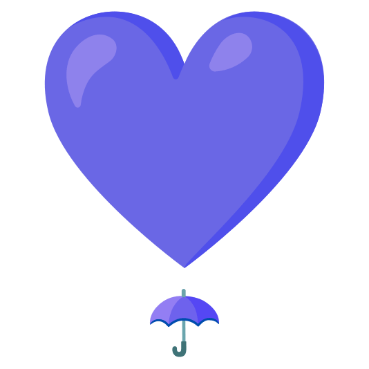 heavy heart exclamation mark ornament umbrella