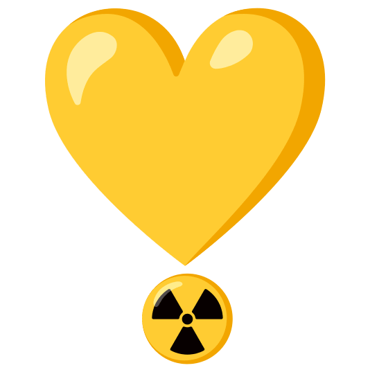 heavy heart exclamation mark ornament radioactive sign