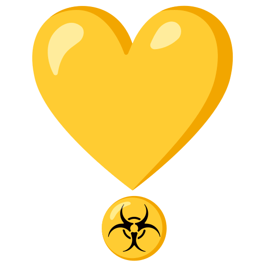 heavy heart exclamation mark ornament biohazard sign