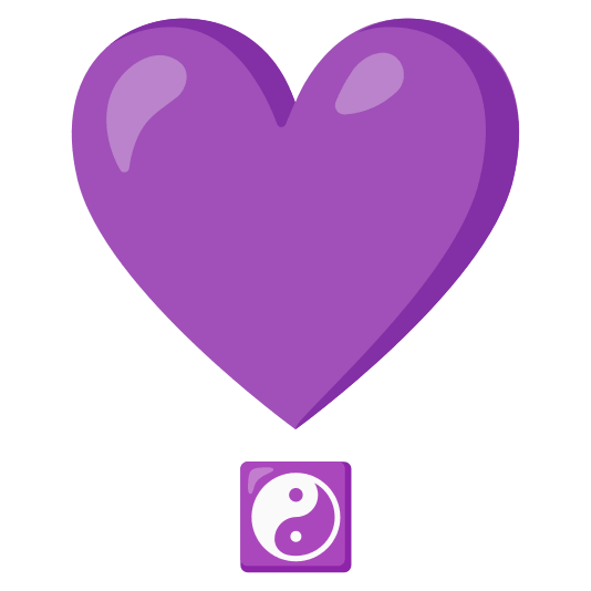 heavy heart exclamation mark ornament yin yang