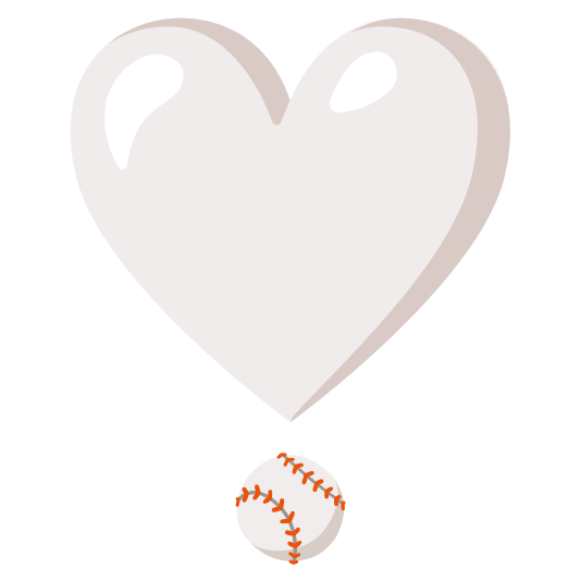 heavy heart exclamation mark ornament baseball