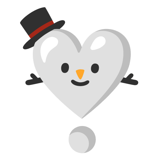 heavy heart exclamation mark ornament snowman without snow