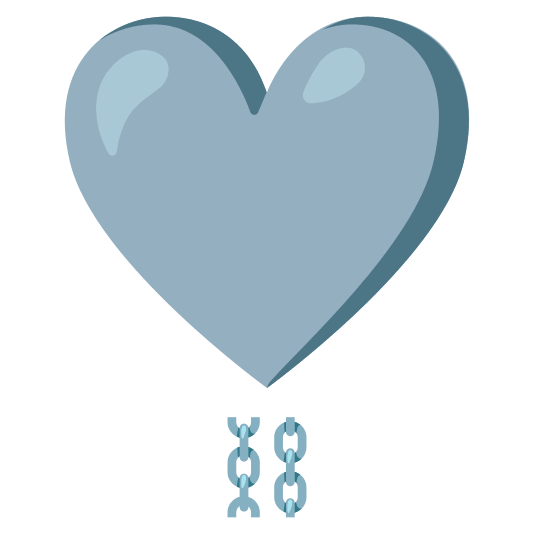 heavy heart exclamation mark ornament chains