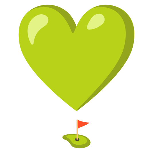 heavy heart exclamation mark ornament golf