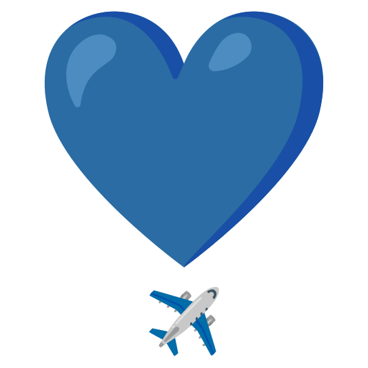 heavy heart exclamation mark ornament airplane