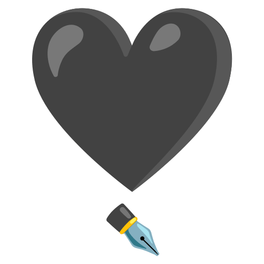 heavy heart exclamation mark ornament black nib