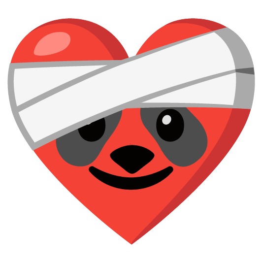 mending heart panda face