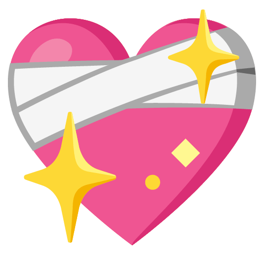 mending heart sparkling heart