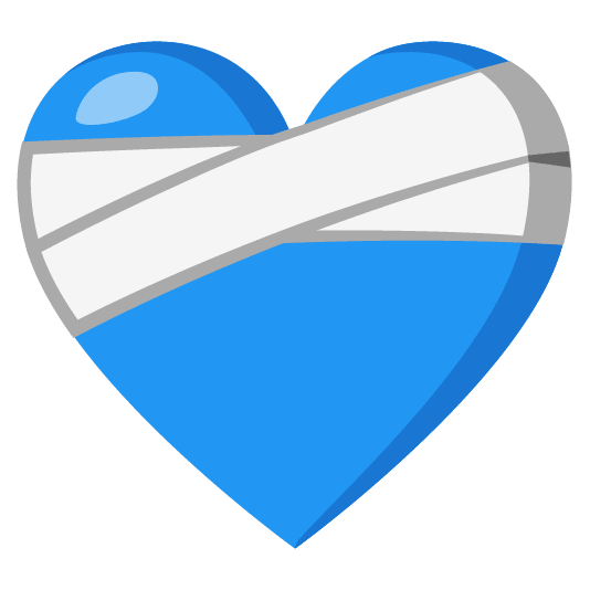 mending heart blue heart