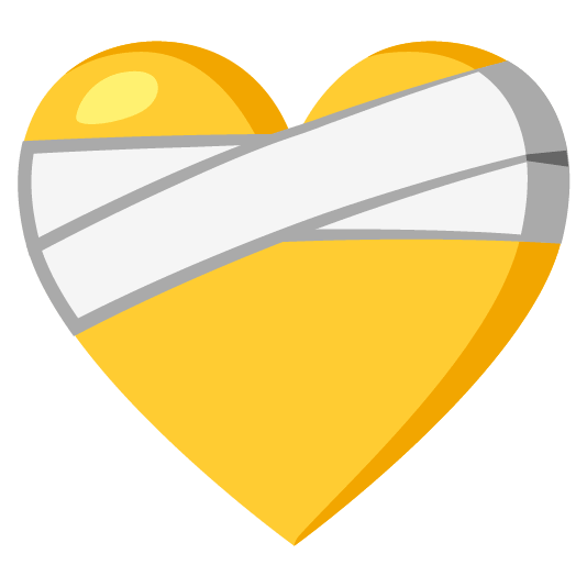 mending heart yellow heart