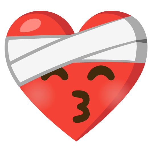 mending heart kissing closed eyes