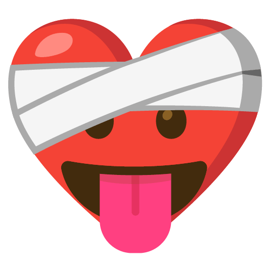 mending heart stuck out tongue