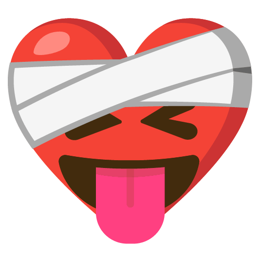 mending heart stuck out tongue closed eyes
