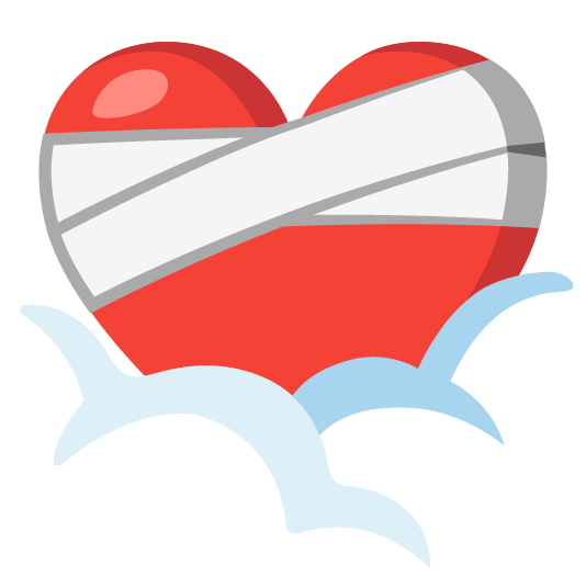 mending heart face in clouds